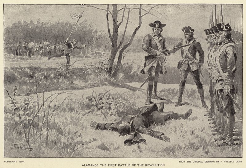 Alamance the First Battle of the Revolution (litho) de J. (after) Steeple Davis