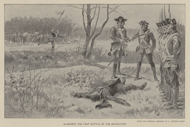 Alamance, a primeira batalha da revolução (litho) de J. (after) Steeple Davis