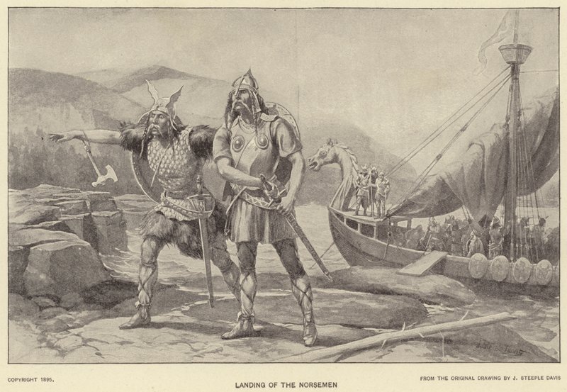 Aterragem dos Norsemen (litho) de J. (after) Steeple Davis