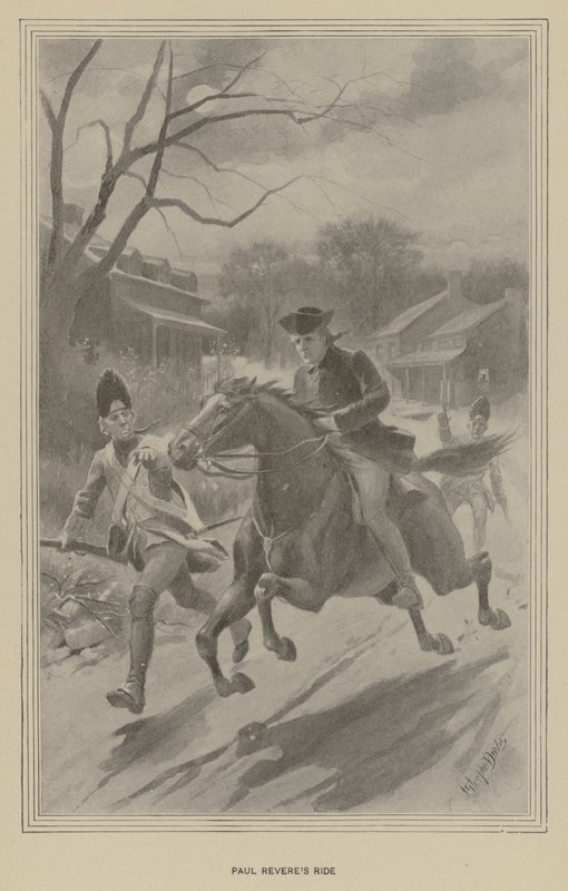 O passeio de Paul Revere (litho) de J. (after) Steeple Davis