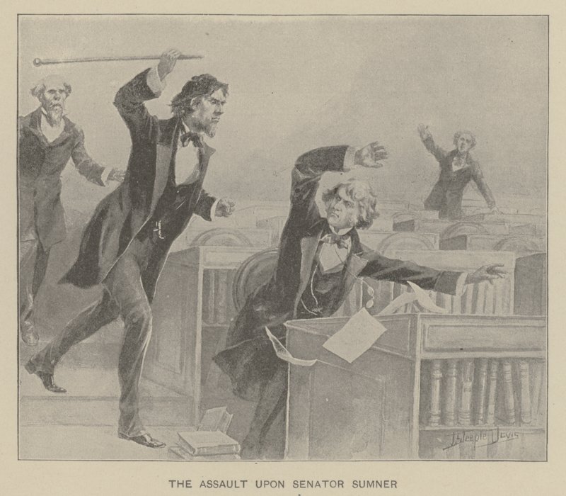 A agressão ao Senador Sumner (litho) de J. (after) Steeple Davis