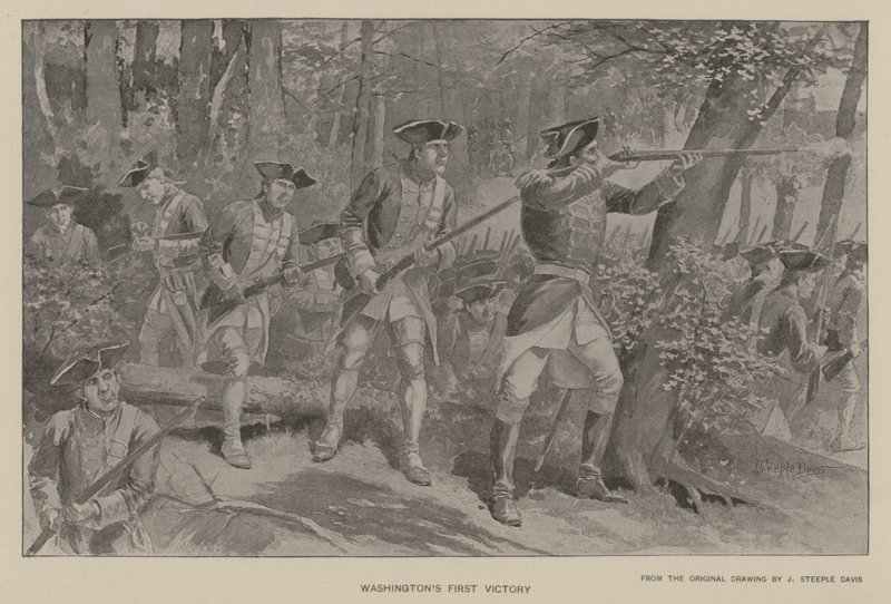 A primeira vitória de Washington (litho) de J. (after) Steeple Davis