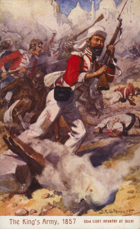 Soldados britânicos da 52ª Infantaria Ligeira, Cerco de Delhi, Motim Indiano de J. A. Stewart