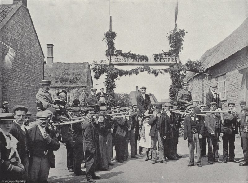 Corby Pole Fair, visitantes de Chairing e Poleing de J. Benjamin Stone