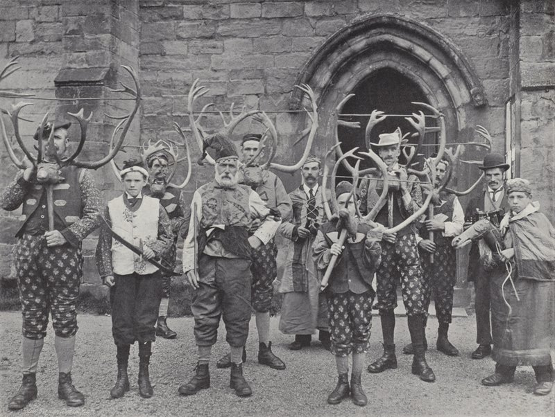 A dança do chifre, Abbots Bromley, todos os personagens de J. Benjamin Stone