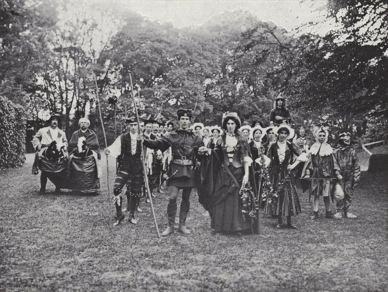 O concurso de Sherborne, dançarinos de Morris no Greenwood de J. Benjamin Stone