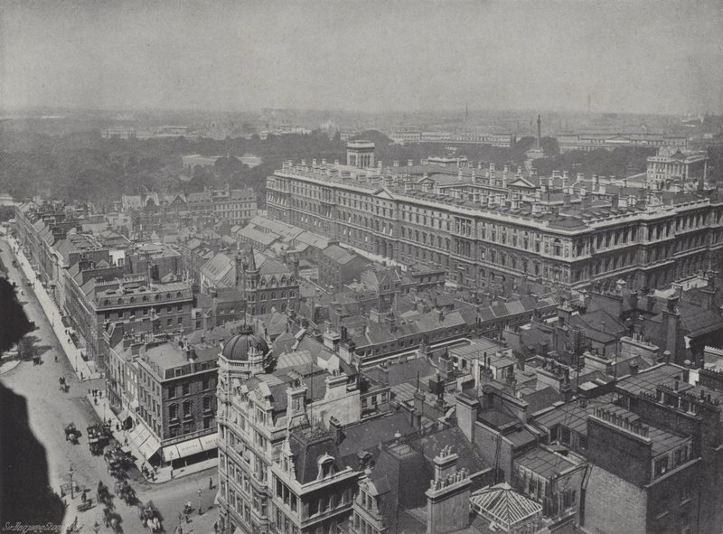 Westminster da torre do relógio de J. Benjamin Stone