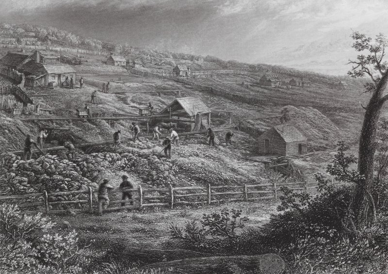Austrália: Concordia Gold Mines (gravura) de J. C. Armytage