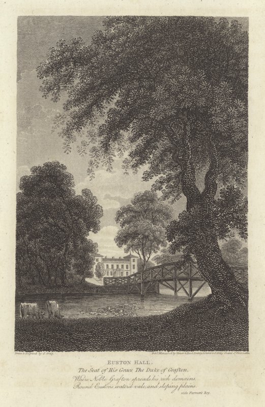 Robert Bloomfield, poeta: Euston Hall (gravura) de J. Greig