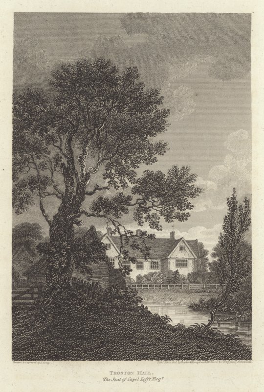 Robert Bloomfield, poeta: Troston Hall, a Sede do Capel Lofft Esquire (gravura) de J. Greig