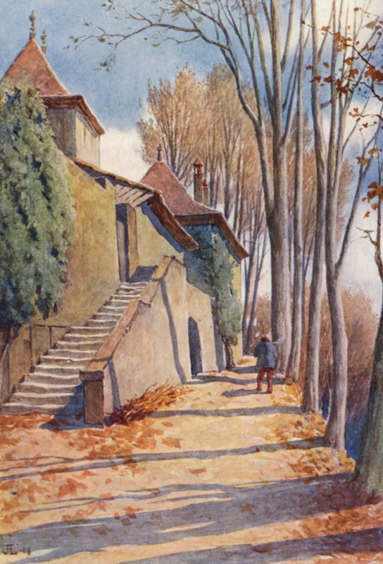 Chateau de Prangins (litografia a cores) de J. Hardwicke Lewis