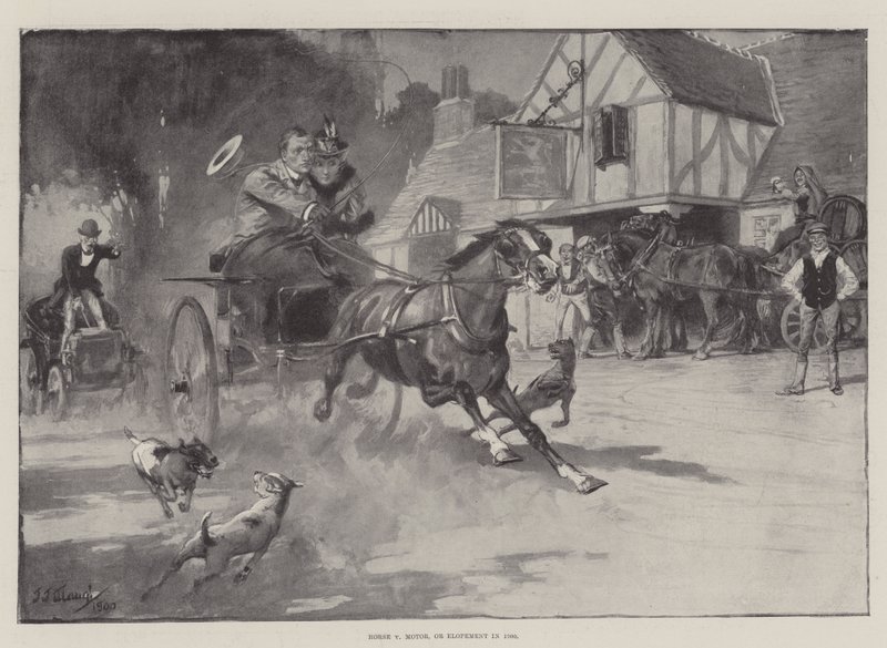 Horse v Motor, ou Elopement em 1900 de J. J. Waugh