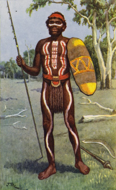 aborígene australiano (lito colorido) de J. Macfarlane