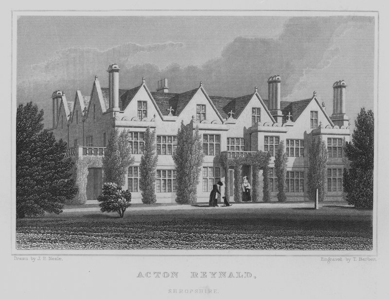 Acton Reynald, Shropshire (gravura) de John Preston Neale
