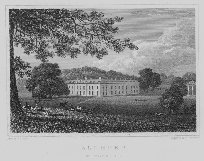 Althorp, Northamptonshire (gravura) de John Preston Neale