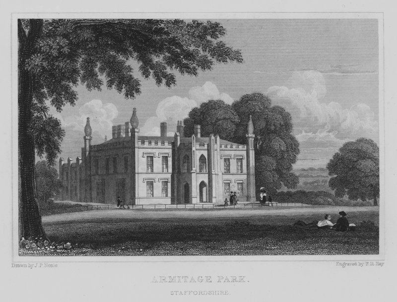 Armitage Park, Staffordshire (gravura) de John Preston Neale