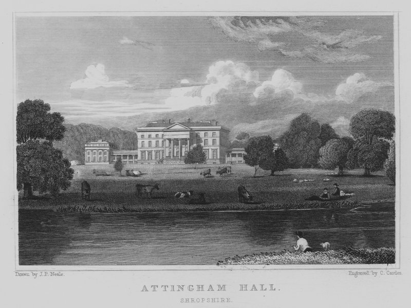 Attingham Hall, Shropshire (gravura) de John Preston Neale