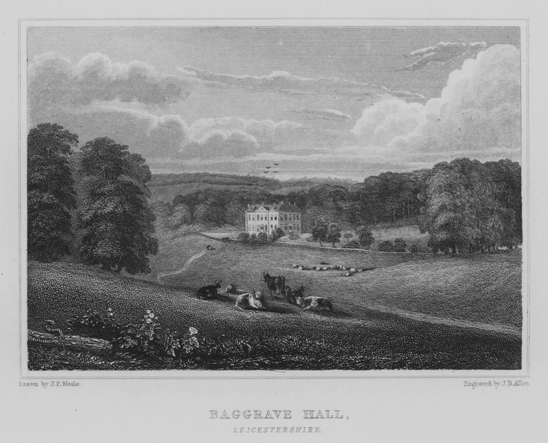 Baggrave Hall, Leicestershire (gravura) de John Preston Neale