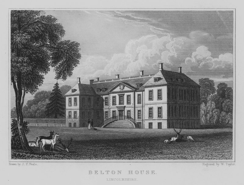 Belton House, Lincolnshire (gravura) de John Preston Neale