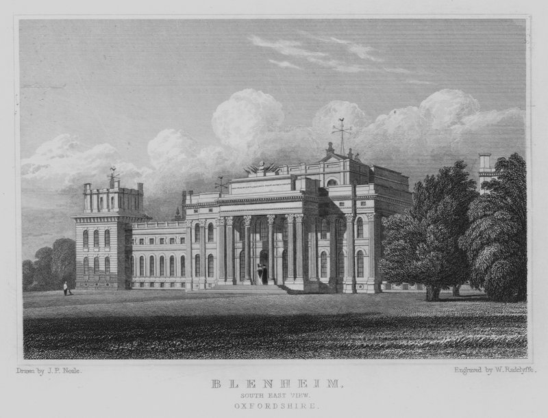 Blenheim, South East View, Oxfordshire (gravura) de John Preston Neale