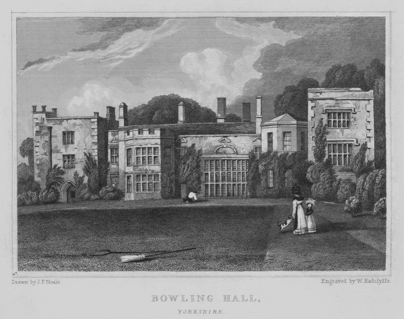 Bowling Hall, Yorkshire (gravura) de John Preston Neale
