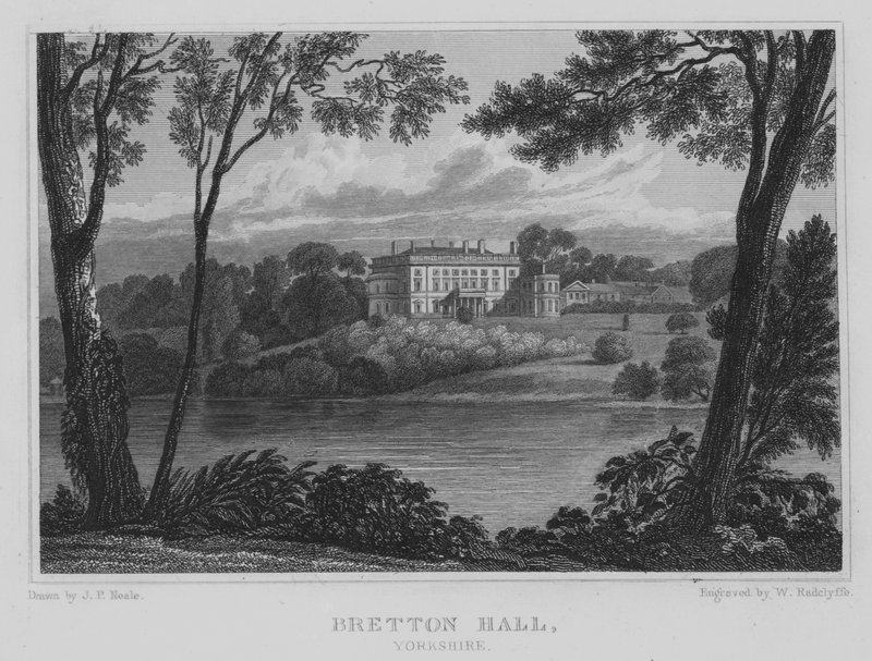Bretton Hall, Yorkshire (gravura) de John Preston Neale