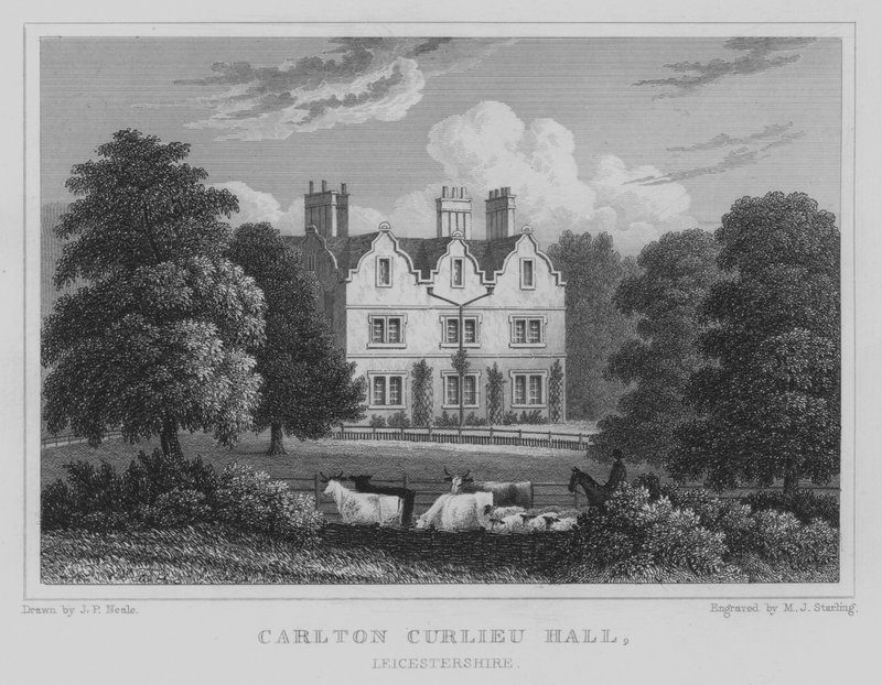 Carlton Curlieu Hall, Leicestershire (gravura) de John Preston Neale