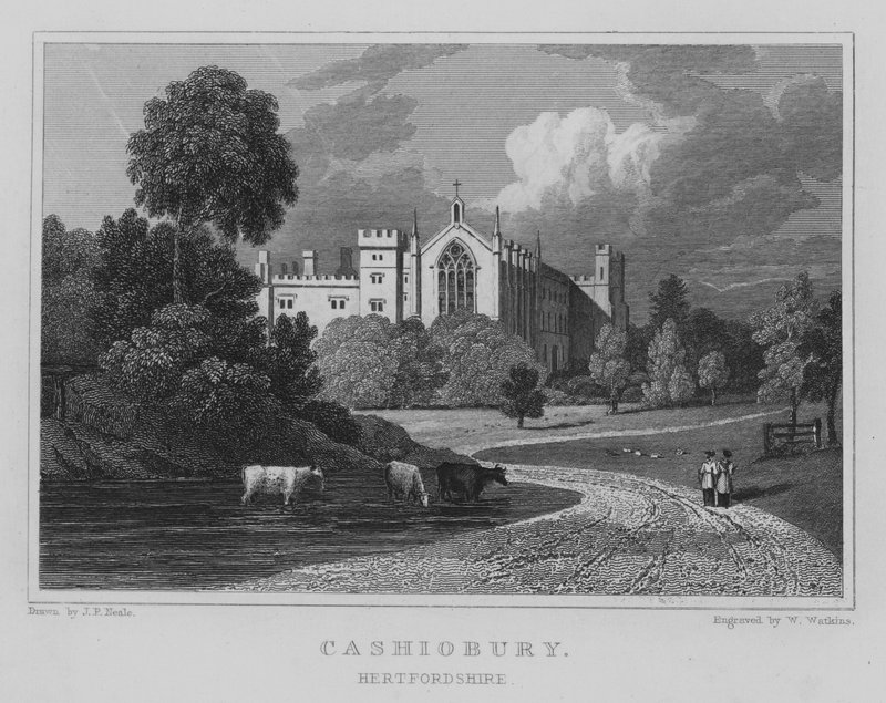 Cashiobury, Hertfordshire (gravura) de John Preston Neale