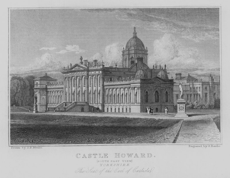 Castle Howard, South East View, Yorkshire, The Seat of the Earl of Carlisle (gravura) de John Preston Neale