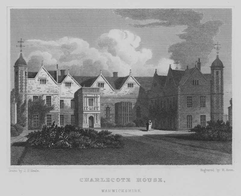 Charlecote House, Warwickshire (gravura) de John Preston Neale