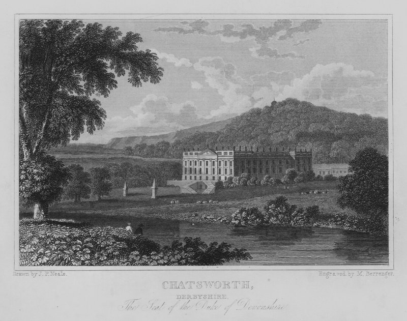 Chatsworth, Derbyshire, The Seat of the Duke of Devonshire (gravura) de John Preston Neale