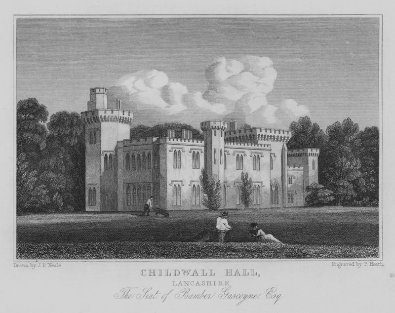 Childwall Hall, Lancashire, The Seat of Bamber Gascoyne, Esquire (gravura) de John Preston Neale