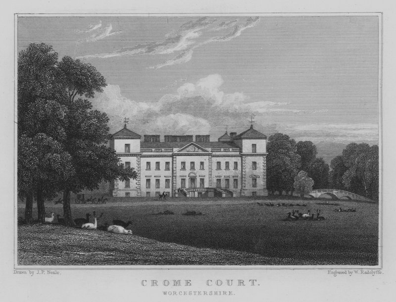 Crome Court, Worcestershire (gravura) de John Preston Neale