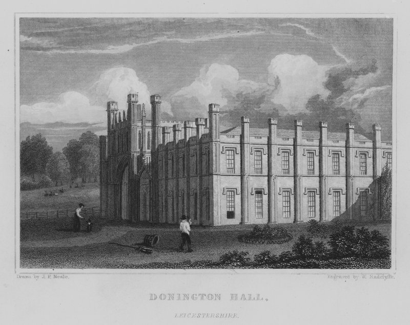 Donington Hall, Leicestershire (gravura) de John Preston Neale