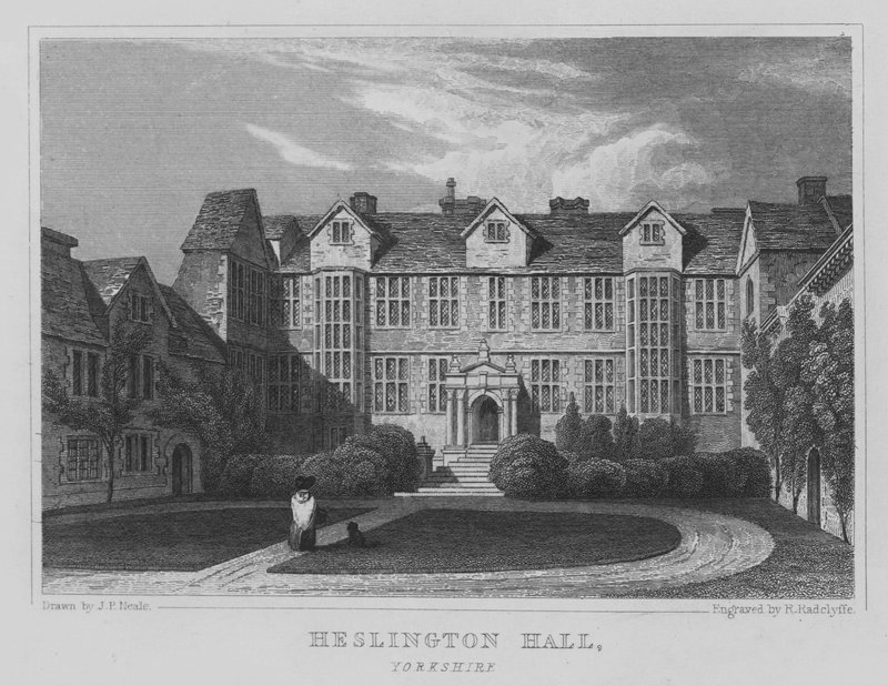 Heslington Hall, Yorkshire (gravura) de John Preston Neale