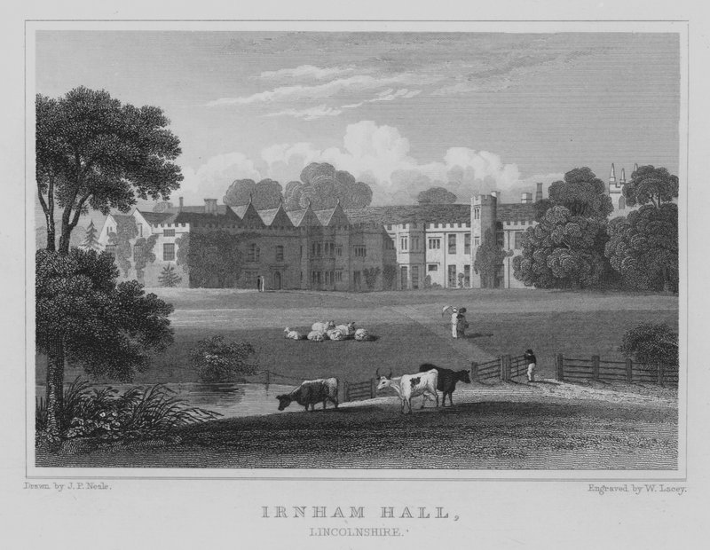Irnham Hall, Lincolnshire (gravura) de John Preston Neale