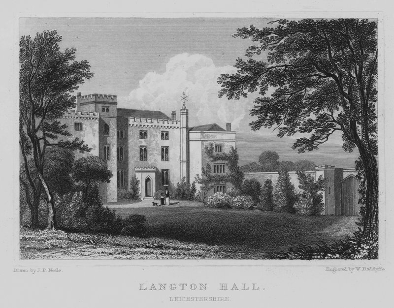 Langton Hall, Leicestershire (gravura) de John Preston Neale