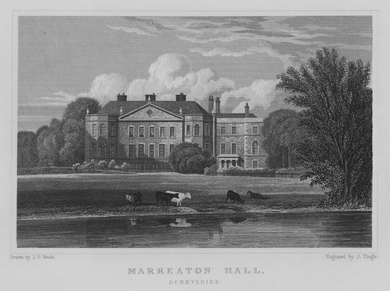 Markeaton Hall, Derbyshire (gravura) de John Preston Neale
