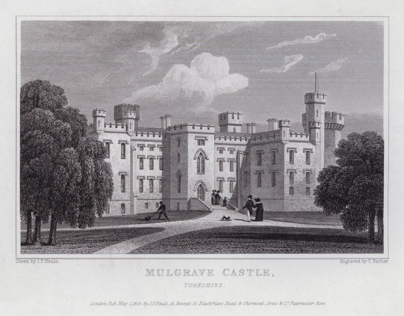 Mulgrave Castle, Yorkshire (gravura) de John Preston Neale