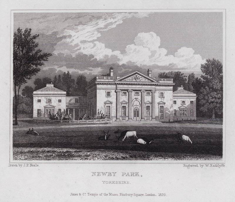 Newby Park, Yorkshire (gravura) de John Preston Neale