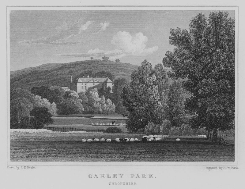 Oakley Park, Shropshire (gravura) de John Preston Neale