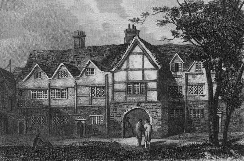 Varanda antiga, Casa da Carta (gravura) de John Preston Neale
