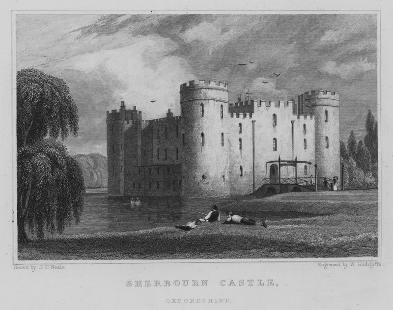 Castelo de Sherbourn, Oxfordshire (gravura) de John Preston Neale