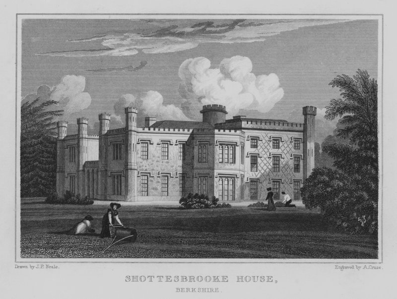 Shottesbrooke House, Berkshire (gravura) de John Preston Neale