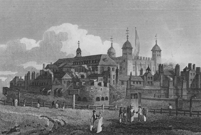 A Torre de Londres, da Colina (gravura) de John Preston Neale