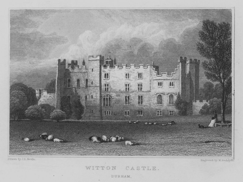 Castelo de Witton, Durham (gravura) de John Preston Neale