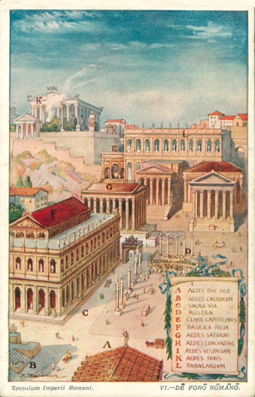 Forum Romanum, Roma antiga (cor litho) de J. Williamson