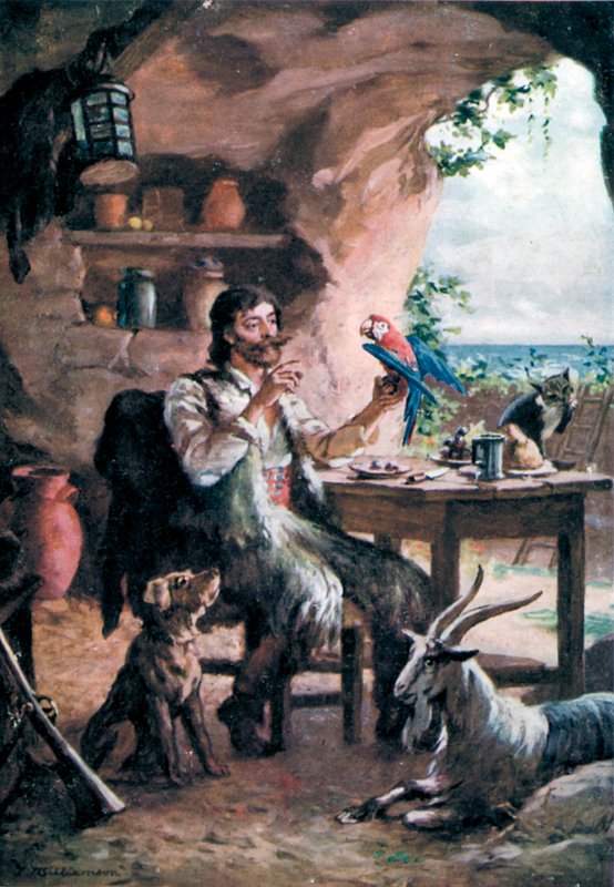 Robinson Crusoe (cor litho) de J. Williamson