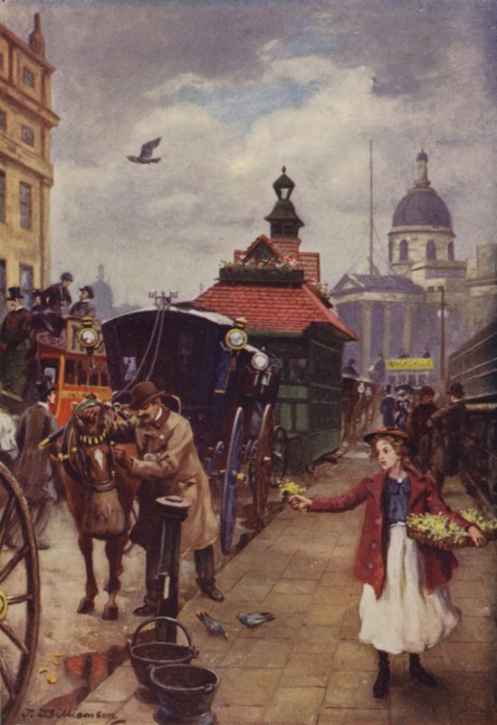 O taxista e o seu cavalo (cor litho) de J. Williamson
