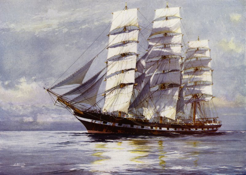 Clipper Shipper Ships: Euphrosyne (cor litho) de Jack (after) Spurling